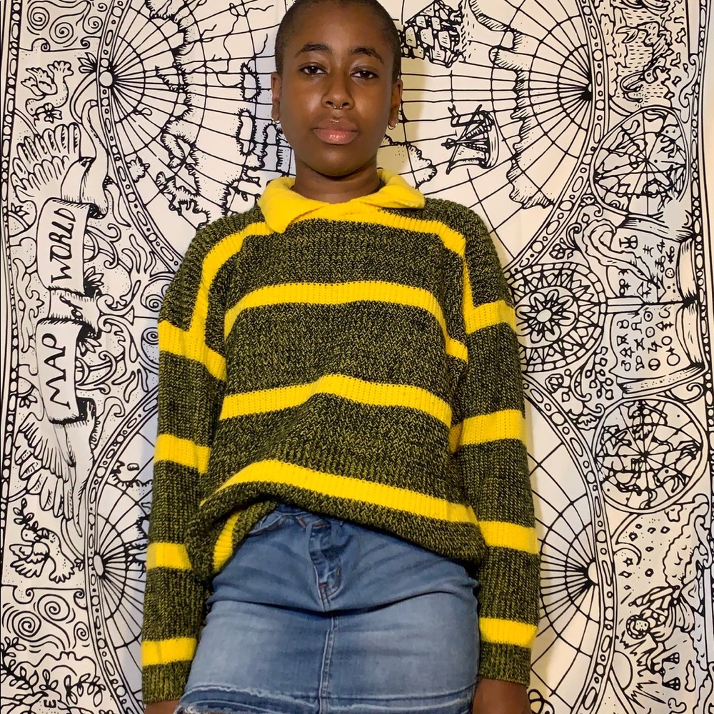 Striped Collared Sweater